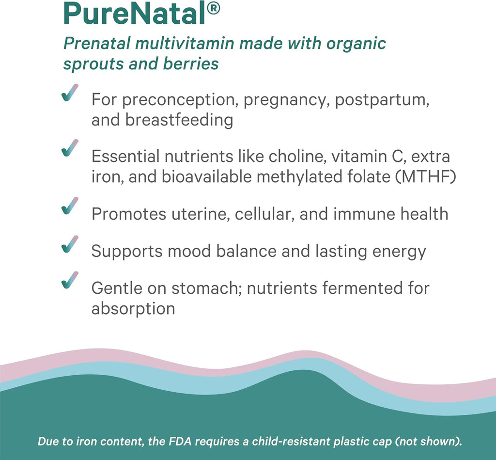 PURE SYNERGY PureNatal Vitaminas Prenatales - 120 Comprimidos Veganos