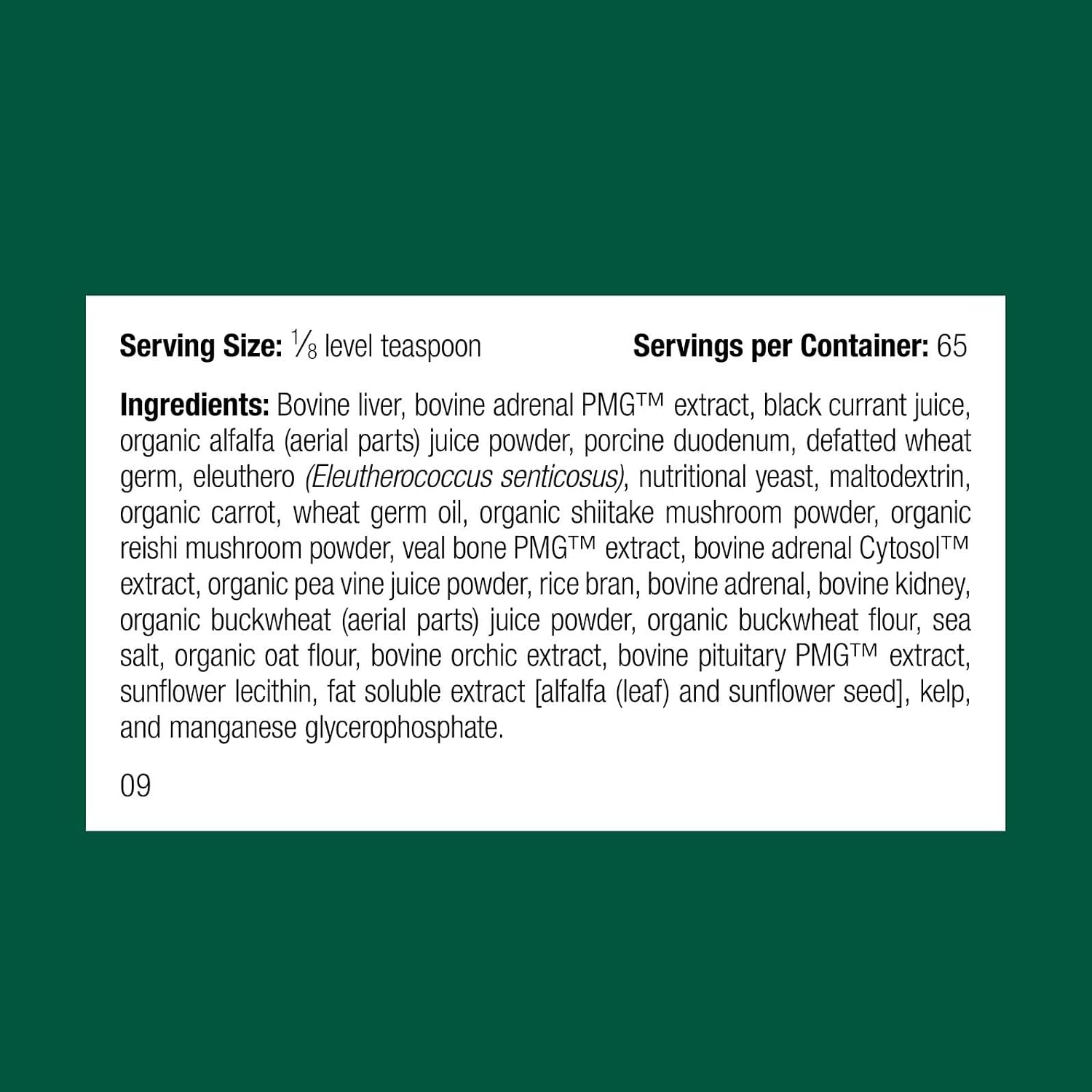 Standard Process Canine Adrenal Support - Suplemento Nutricional para Perros - Polvo para el Apoyo Suprarrenal, Hepático y Renal - 25 g