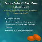 Focus Select Zinc Free - Fórmula sin zinc basada en AREDS2 - 180 Cápsulas Blandas - Complemento para la Salud Visual