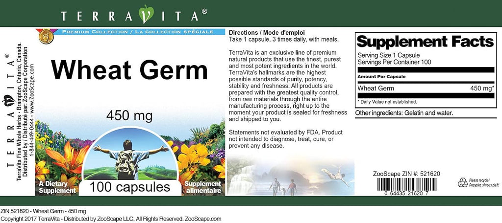 Germen de Trigo 450 mg - 100 Cápsulas - Terravita