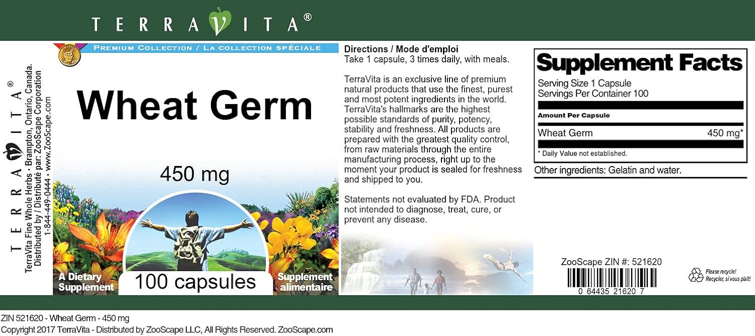 Germen de Trigo 450 mg - 100 Cápsulas - Terravita