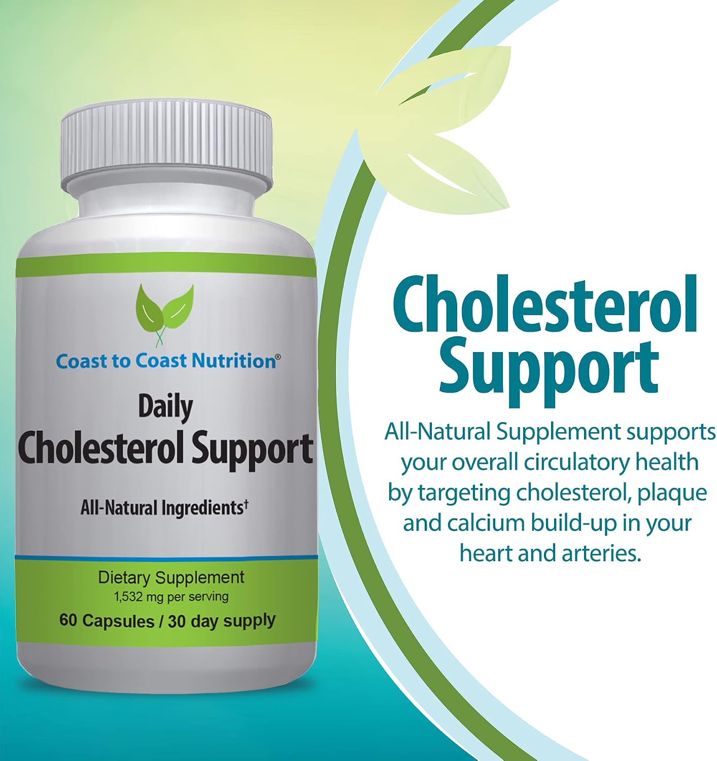Cholesterol Support de Coast to Coast Nutrition – 60 Cápsulas