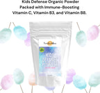 Revitalize Wellness Kids Defense Powder | Nueva fórmula, mejor sabor | Dosis ortomolecular de 1000 mg de vitamina C y 250 mg de B3 | Puro, sin maíz y sin OMG | Sabor a algodón de azúcar | 120 raciones