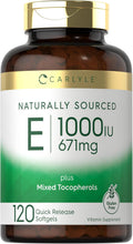 Carlyle Vitamina E 1000 UI con Tocoferoles Mixtos, 120 Cápsulas Blandas