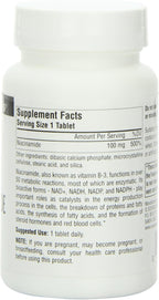 Source Naturals Niacinamida Vitamina B3 100mg | 250 Comprimidos (Pack de 3)