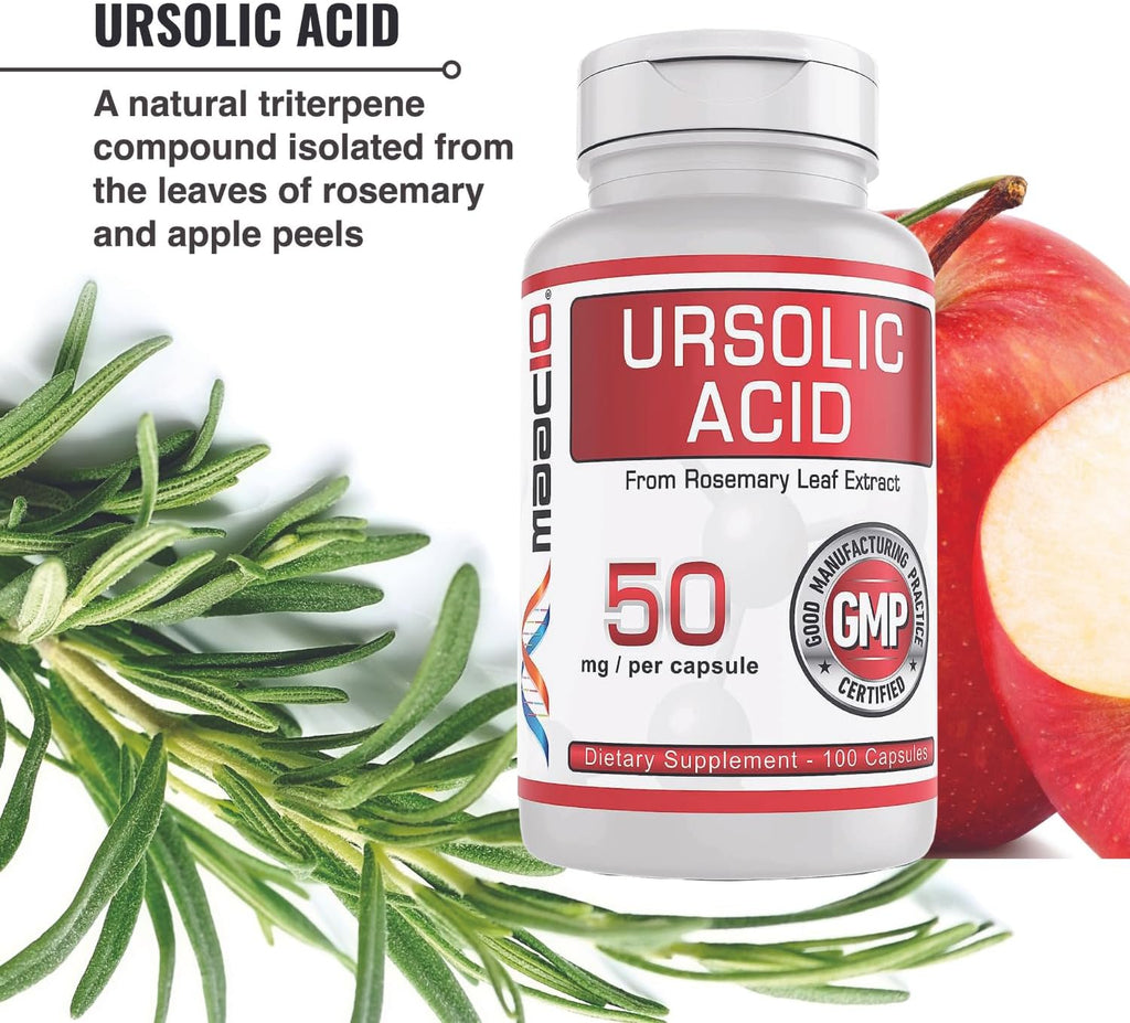 MAAC10 Ácido Ursólico 50mg (100 Cápsulas) - Extracto de Romero - Activador AMPK y Sirtuinas