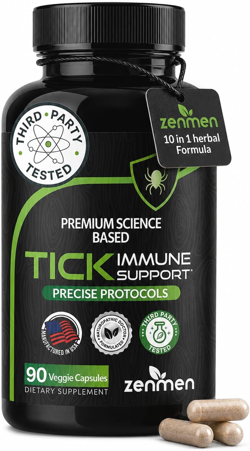 Zenmen Tick Immune Support - Fórmula Mejorada - 90 Cápsulas Veganas