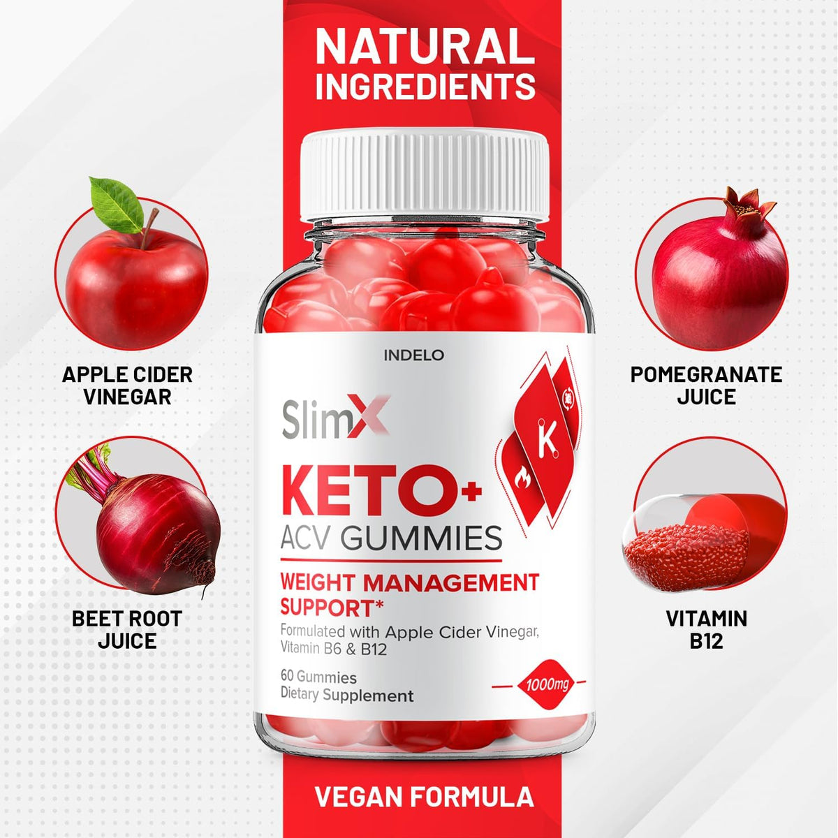 SlimX Keto ACV Gummies (2 Envases) - 120 – Vinagre de manzana: Conocido por su perfil ácido y su uso tradicional – Image 5