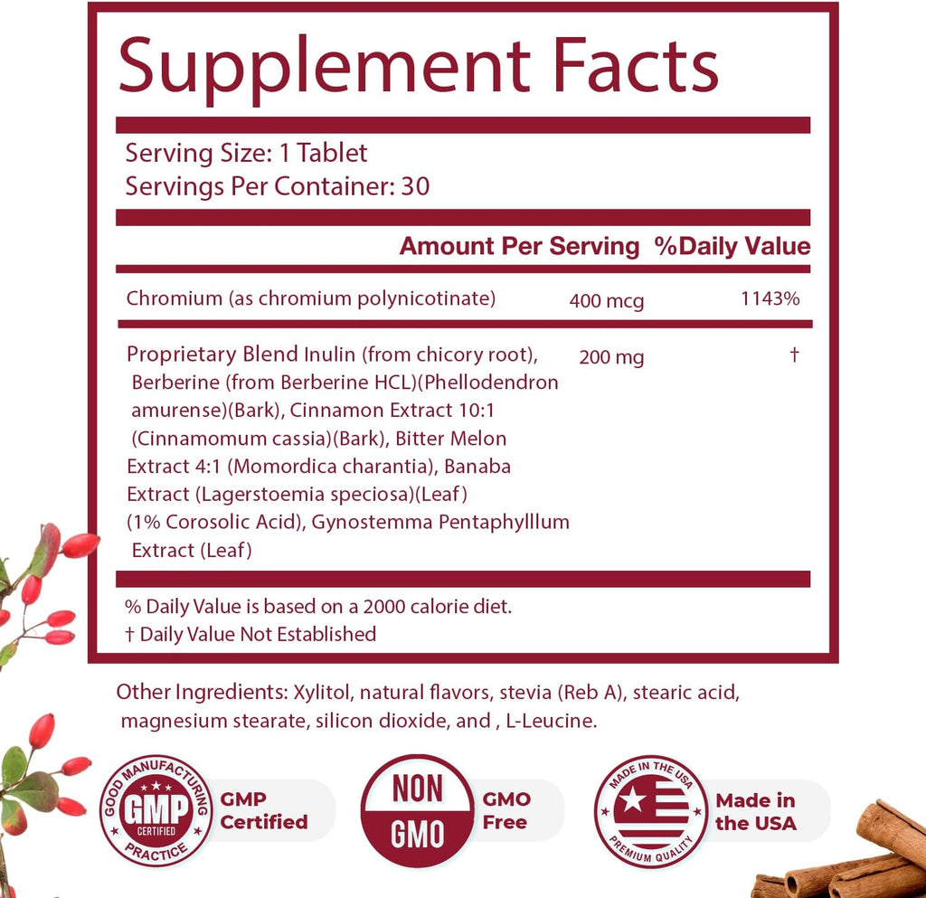 GlycoFree – Berberina, Melón Amargo y Canela – 30 Comprimidos