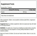 Swanson Taurina 500 mg - 100 Cápsulas - Suplemento Alimenticio de Aminoácido