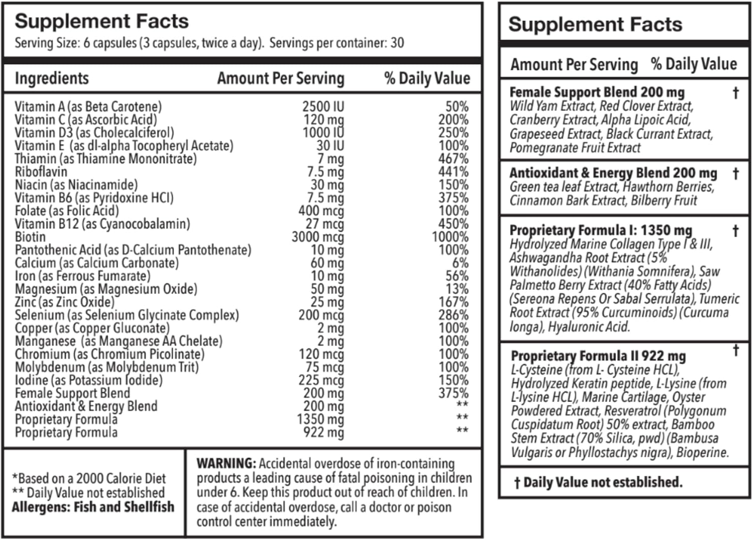 ULULIFE Ultimate Regrow Multivitamin: Healthy Hair, Skin, and Nails - 180 Capsules