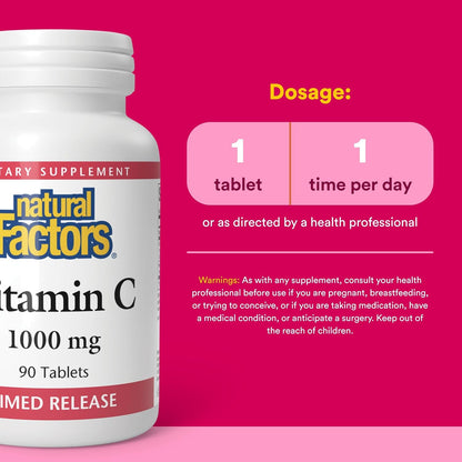 Natural Factors - Vitamina C 1000 mg, Liberación Prolongada, 90 Comprimidos – Image 3
