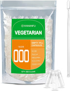 WANANFU Cápsulas Vacías Vegetarianas Tamaño 000 (500 uds) con Cuchara de Laboratorio