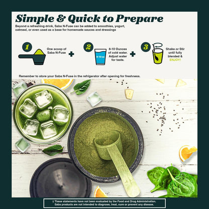 Saba N-Fuse™ Super Greens Powder – 50+ – Enzimas digestivas: Como amilasa, proteasa y lipasa, que ayudan a – Image 7