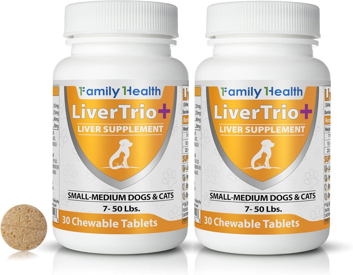 Comprehensive Liver Supplement (2 Pack - 60ct), Combining SAMe, SPC, Silybin A+B, Glutathione, Chew Tabs for Dogs 30Ct (2X – Image 1