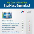 A1 Body Fuel Gominolas de Sea Moss, Fórmula 10 en 1, 90 unidades