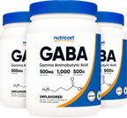 Nutricost GABA Puro en Polvo (Ácido Gamma-Aminobutírico) - 500 g - Pack de 3