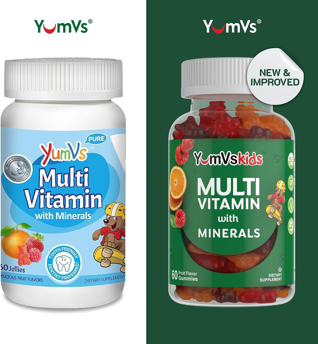 YumVs Kids Multivitamin Gummies - Gomitas Multivitamínicas para Niños con Vitaminas y Minerales - Sabor Fruta - 60 Gomitas