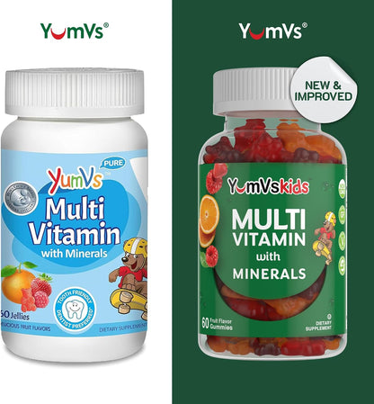 YumVs Kids Multivitamin Gummies - Gomitas Multivitamínicas para Niños con Vitaminas y Minerales - Sabor Fruta - 60 Gomitas – Image 2