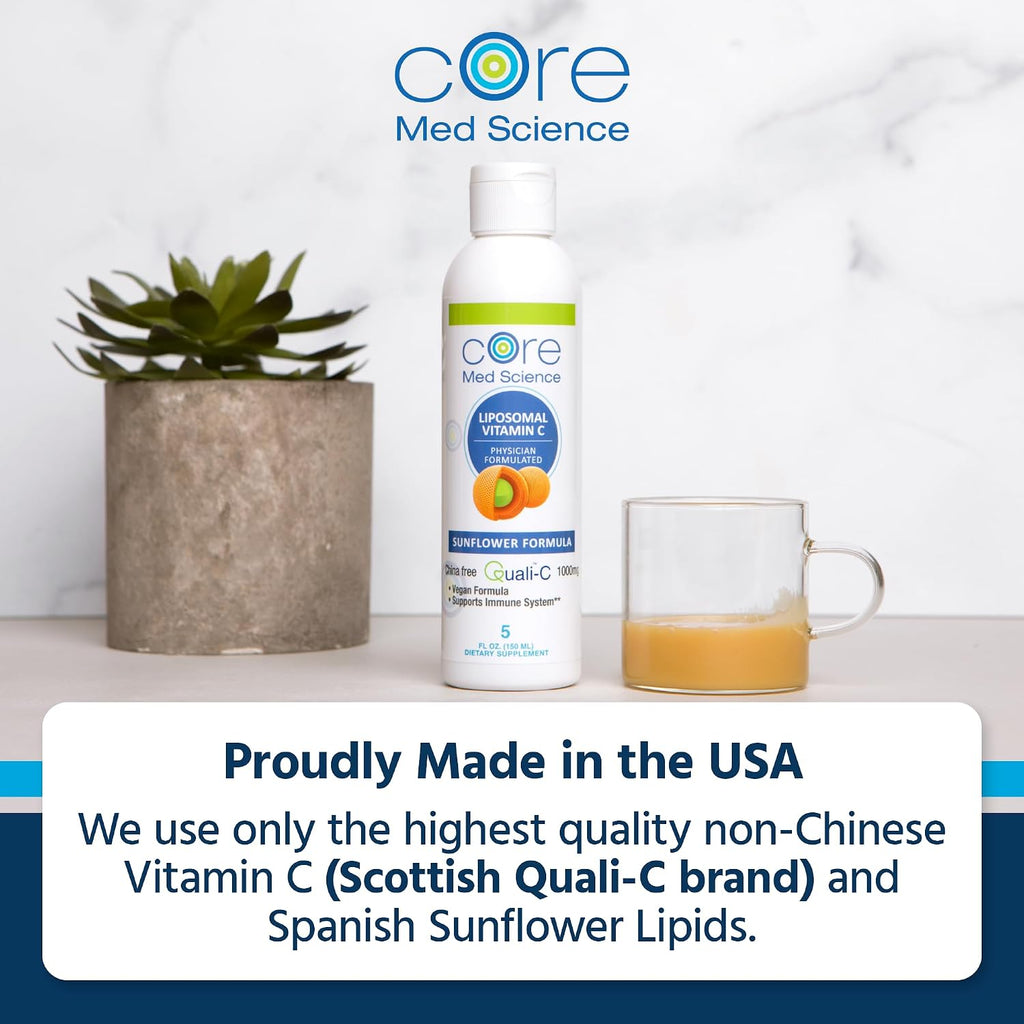 Vitamina C Liposomal 1000mg Líquido - Fórmula de Girasol, 148 ml - Core Med Science
