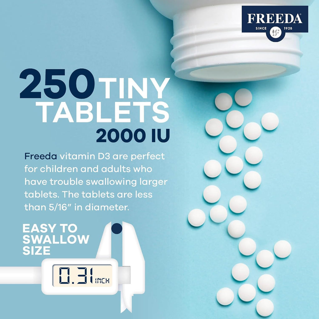FREEDA Vitamina D3 Pura 2000 UI – 250 Comprimidos Pequeños