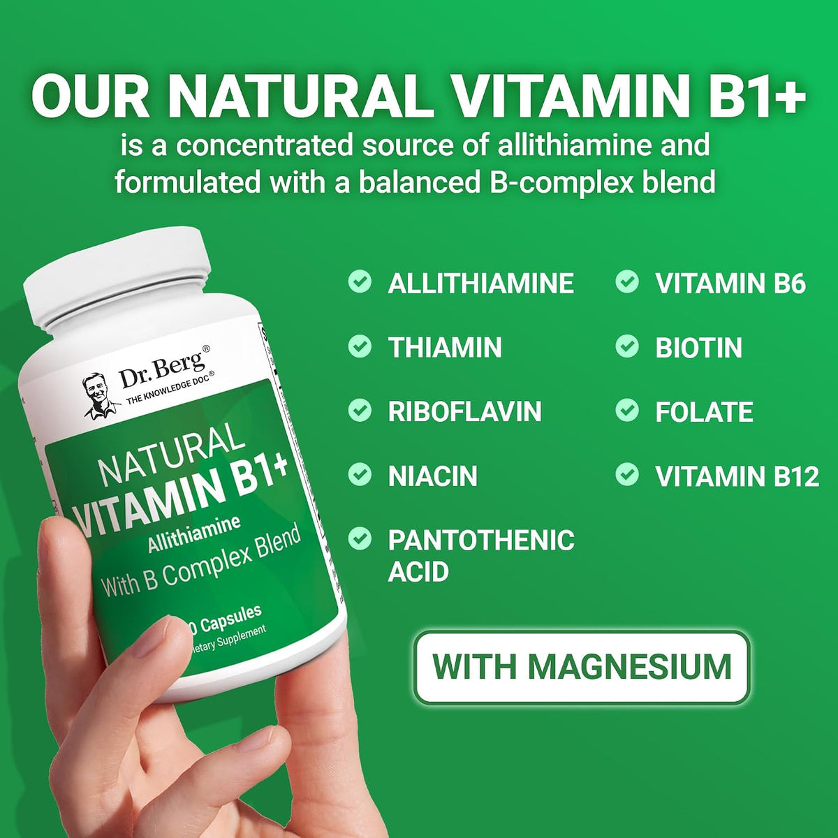 Dr. Berg Complejo de Vitaminas B1, B6, B12 con Allithiamine - 60 Cápsulas – Image 6