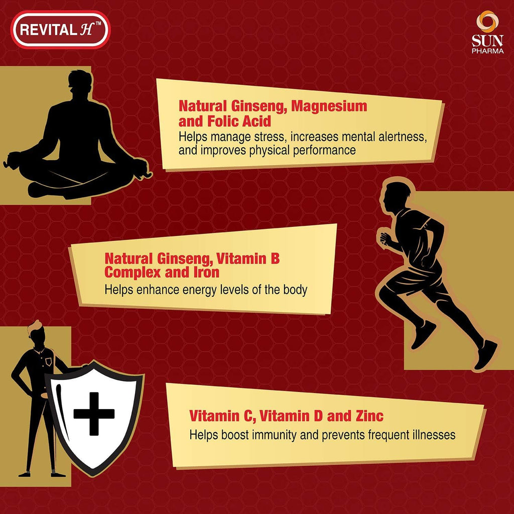 Revital H for Men - Multivitamínico con Ginseng Natural, 60 Cápsulas