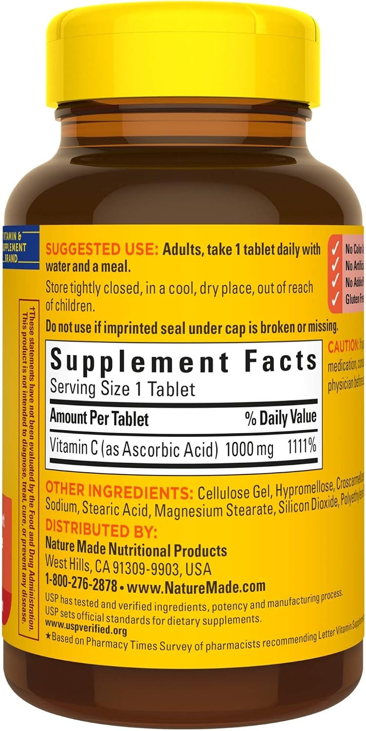Nature Made Vitamina C 1000 mg - 300 Comprimidos (3 Envases de 100)