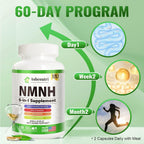 NMNH (Dihidronicotinamida Mononucleótido) con Niacinamida, Quercetina y Resveratrol - Apoyo NAD+ - 120 Cápsulas