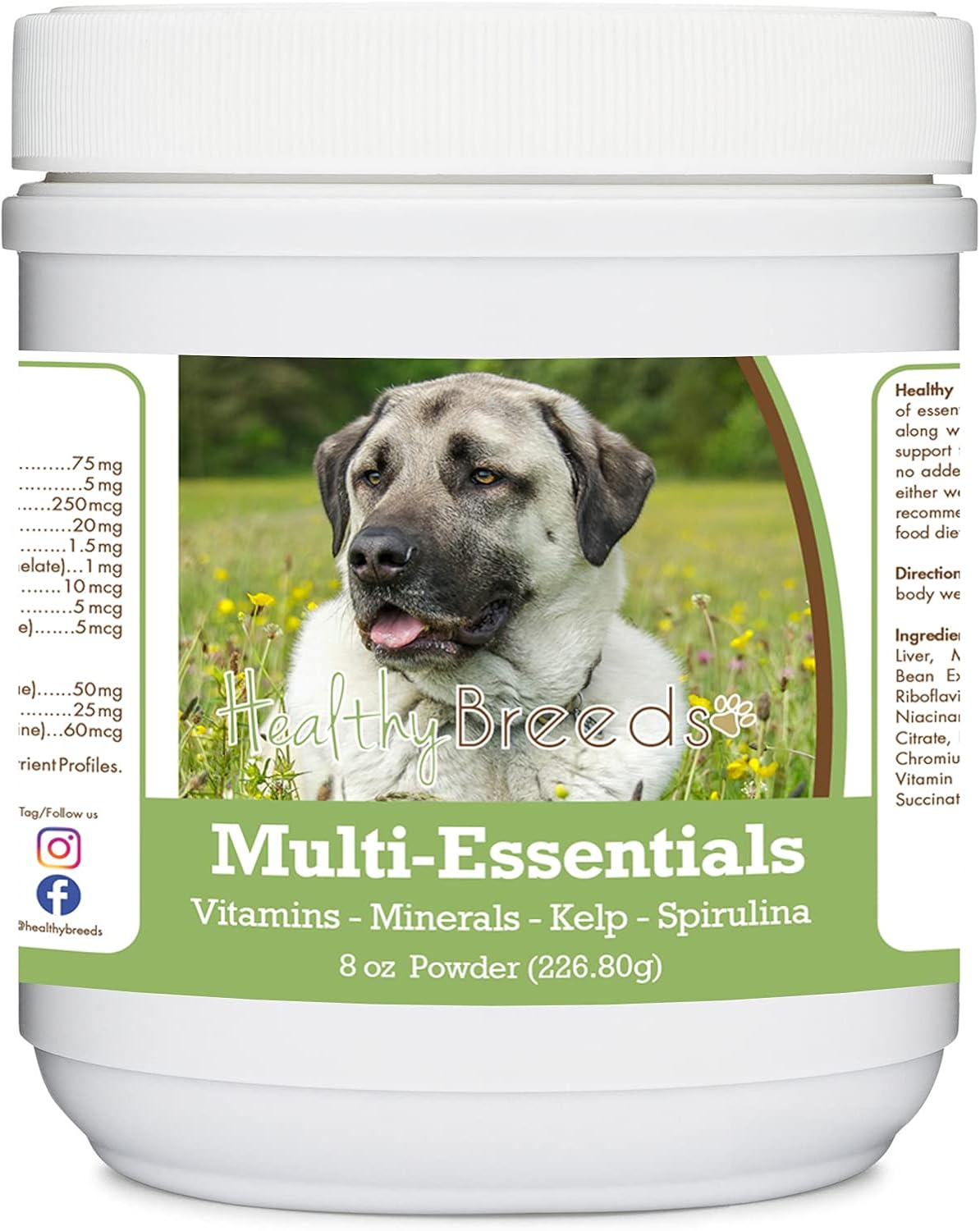 Healthy Breeds Anatolian Shepherd Dog Multi-Essentials en Polvo para Perros - Suplemento de Vitaminas, Minerales y Antioxidantes - 227 g