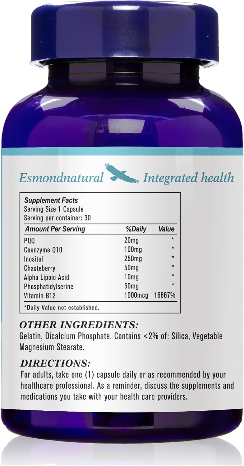 PQQ Energy Complejo Mitocondrial con Coenzima Q10 y Vitamina B12