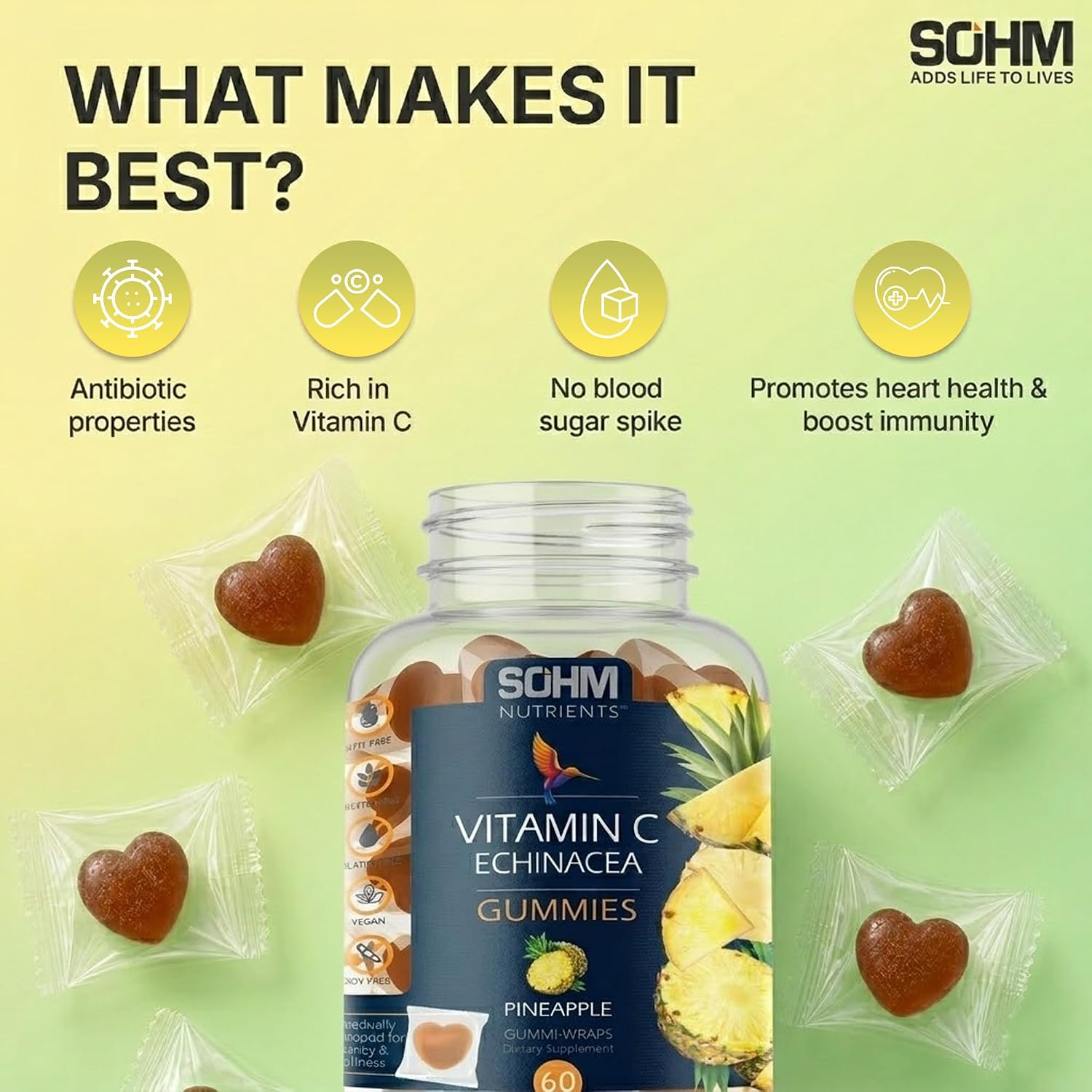 Gominolas de Vitamina C y Equinácea 60 uds - SOHM