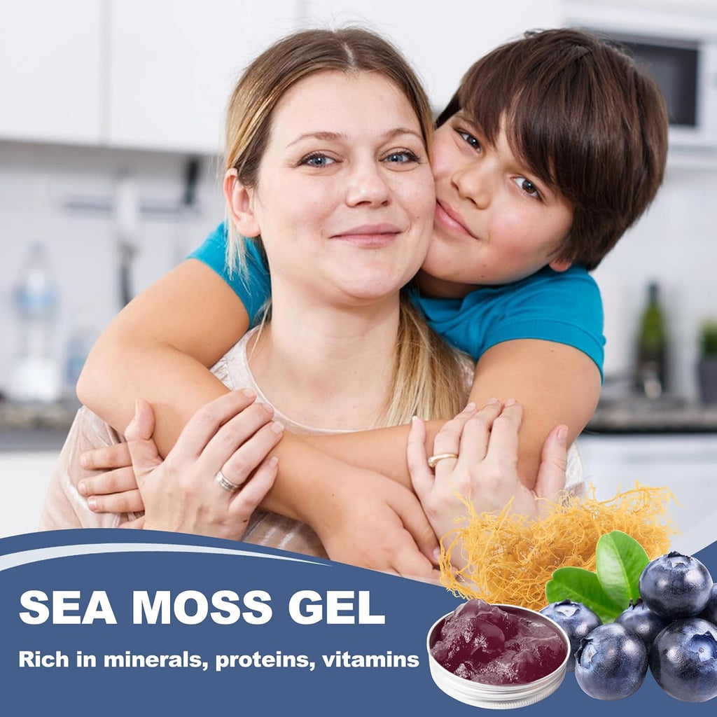 SumDIP Sea Moss Gel de Arándanos Azules - 18.5oz (524g) - Suplemento Natural de Vitaminas y Minerales