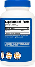 Nutricost L-Teanina 200mg, 240 Cápsulas - Doble Concentración
