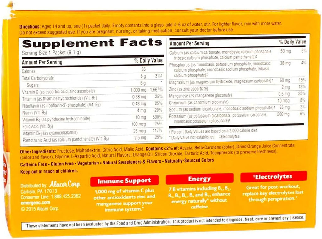 Emergen-C Super Orange - 30 Sobres (Pack de 22)