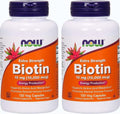 Now Foods Biotina 10 mg, 120 Cápsulas Vegetales (Paquete de 2)