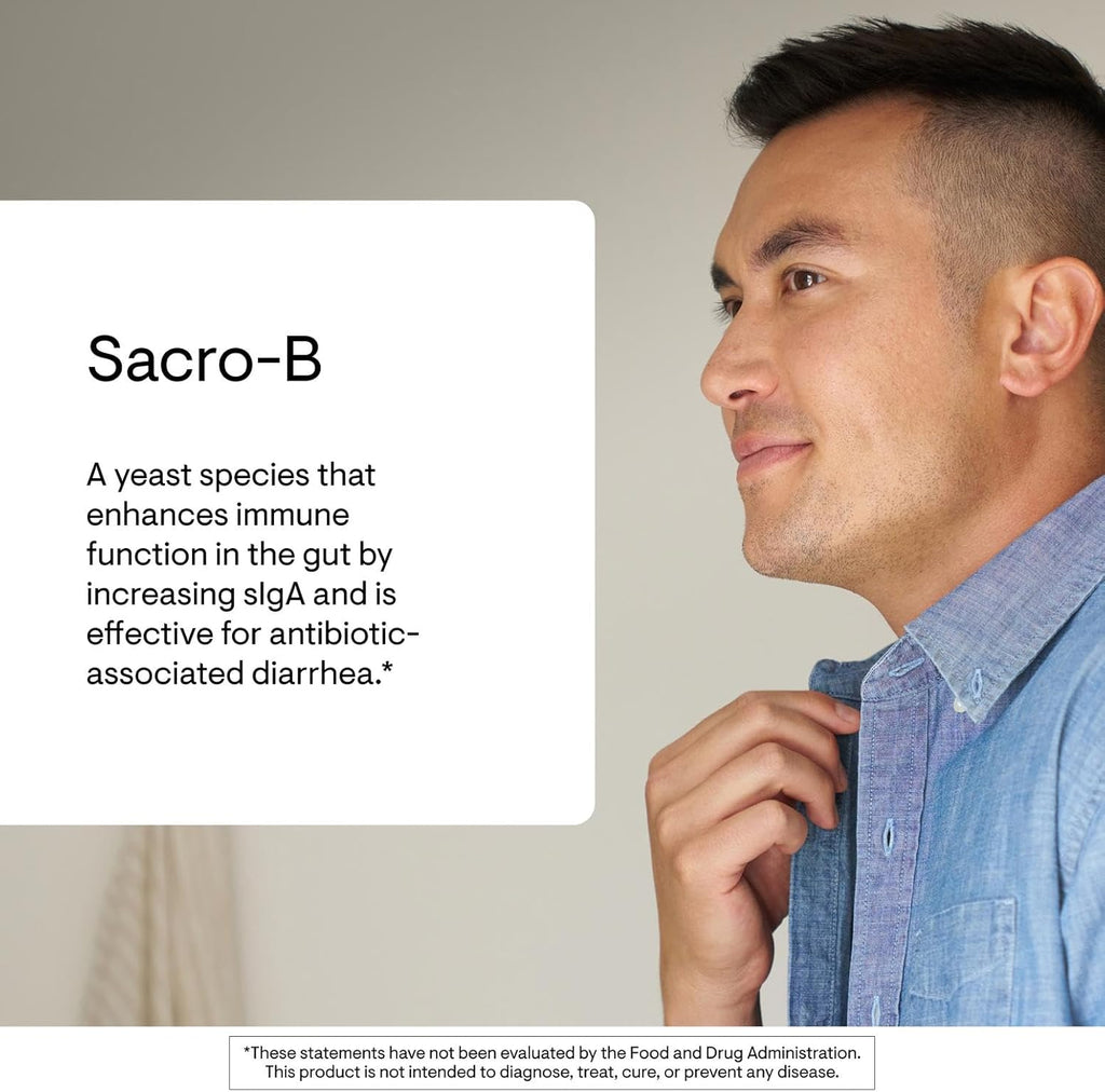 THORNE Sacro-B - Probiótico con Saccharomyces boulardii - 60 Cápsulas