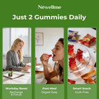 NEWELLME Gominolas de Vinagre de Manzana con la Madre y Vitamina B12 - Sin Azúcar, Veganas, 30 unidades