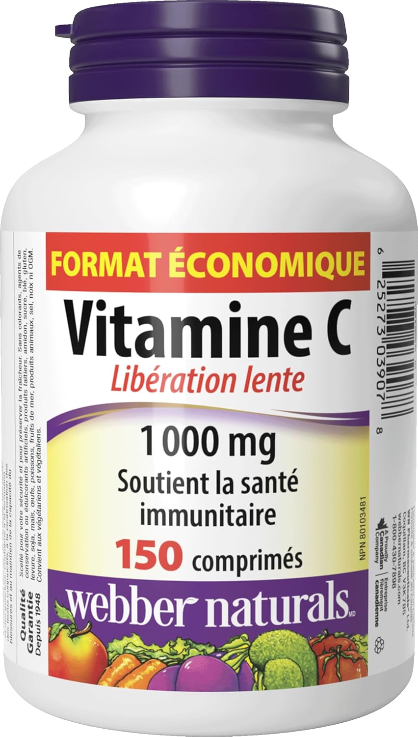 Webber Naturals Vitamina C Liberación Prolongada 1000 mg, 150 comprimidos