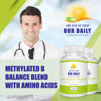 Our Daily Vites L-Metilfolato 15 mg Complejo B Balance - 5-MTHF Activo, B12 Metilada, B9, B6, B2 - Salud Cerebral, Cardíaca y Fetal - 60 Cápsulas