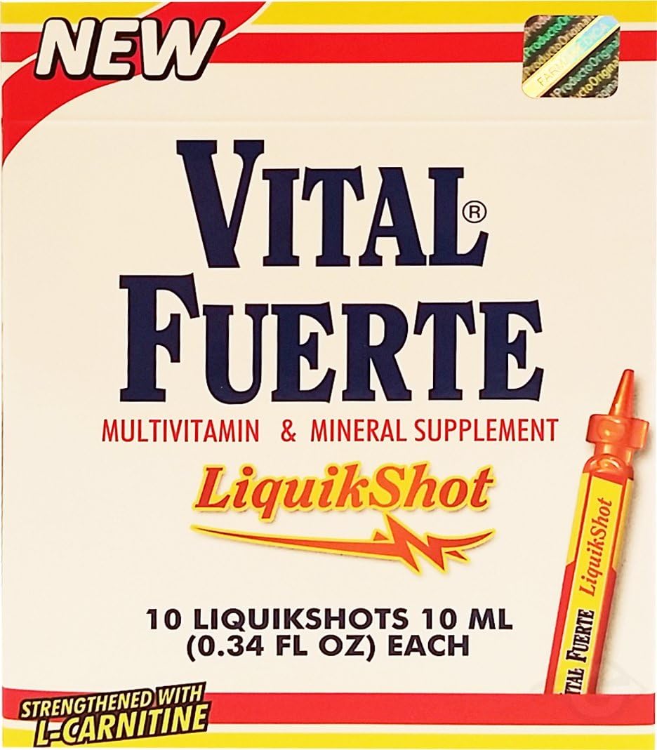 Vital Fuerte Liquid Shot Multivitamínico y Mineral - 10 unidades de 15 ml