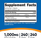 Nutricost Vitamina C con Escaramujo 1025mg, 240 Cápsulas