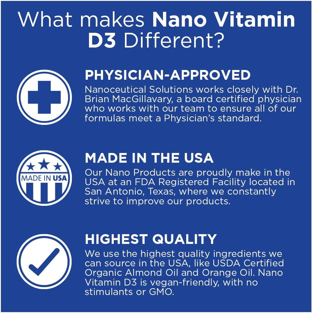Nano Vitamina D3 5000 UI Gotas Líquidas Nanométricas