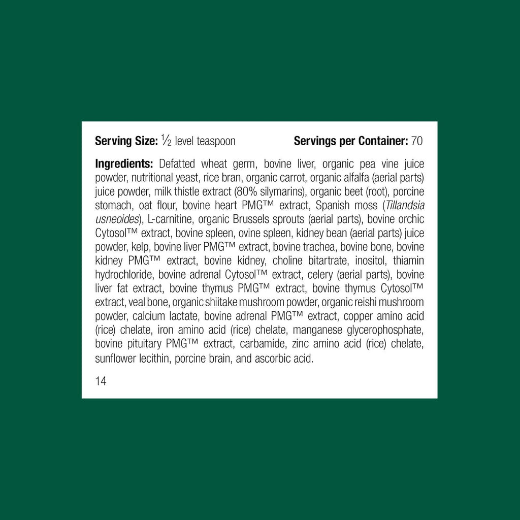 Standard Process Inc. Suplemento para Perros de Apoyo Integral y Multisistémico - Polvo Nutricional para el Mantenimiento de la Salud Diaria - 100 g