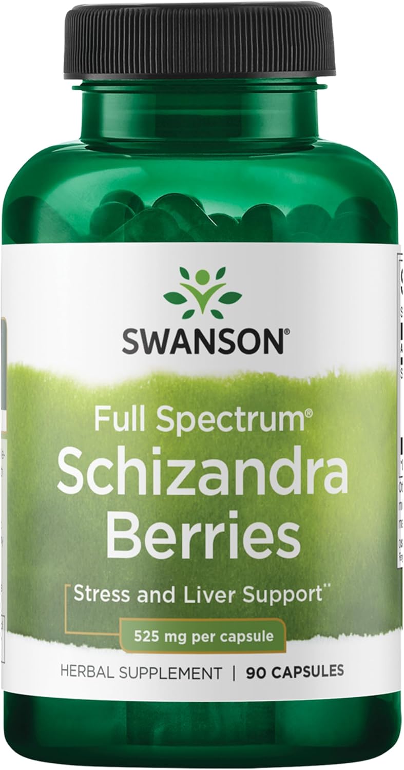 Swanson Esquizandra de espectro completo, bayas - 90 cápsulas de 525 mg