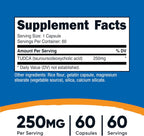 Nutricost TUDCA 250mg, 60 Cápsulas (Ácido Tauroursodesoxicólico) - Calidad Premium