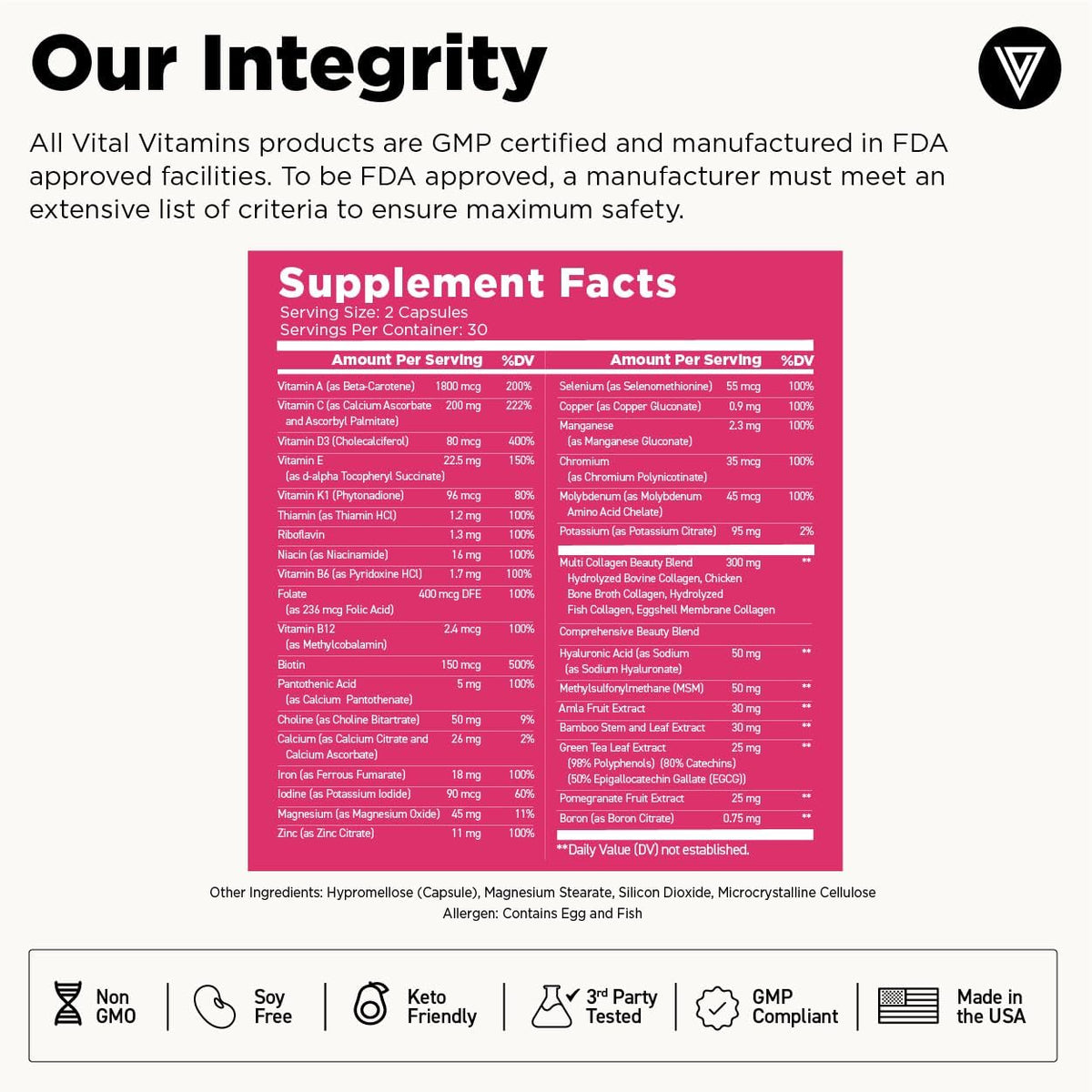 Vital Vitamins Complejo Multivitamínico para – Vitamina C: Importante para el sistema inmunitario y la formación – Image 7