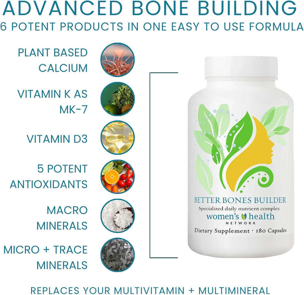 Better Bones Builder - Suplemento de calcio 32 en 1 para mujeres