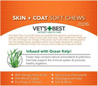 Vet's Best - Suplementos para la Piel y el Pelaje de Perros con Vitamina E y Biotina, 30 Masticables Blandos