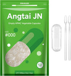 Cápsulas Vacías Veganas Tamaño 000 (100 uds) – Kit de Llenado con 2 Cucharas, Sin Gluten, Sin OGM, Certificado Halal